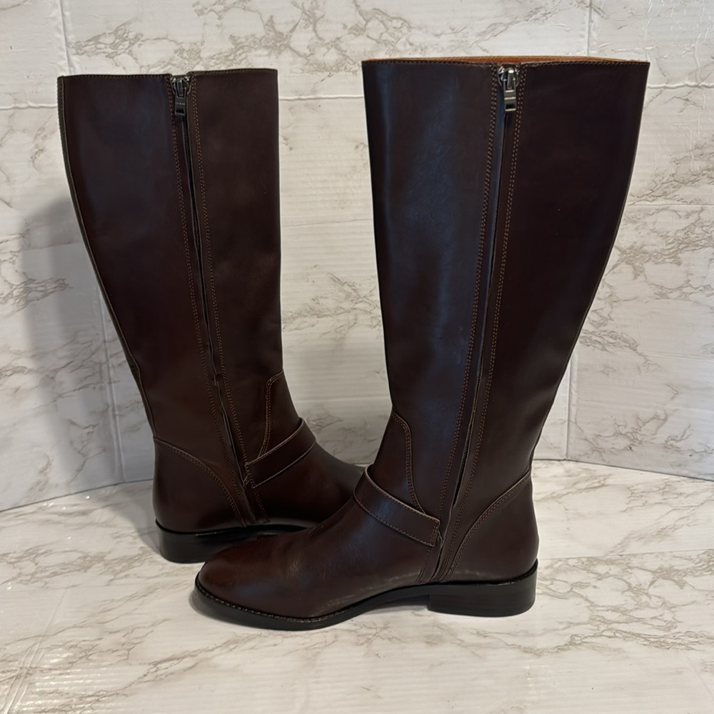 Coach ladies dark chocolate brown tall Brynn Riding leather Boots size 10 B - Picture 9 of 13